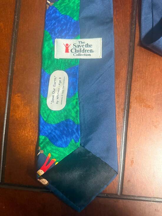 The Save the Children Collection Other - Save the Children Collection Save Our Earth by Whitney Age 8 Silk Necktie Blue